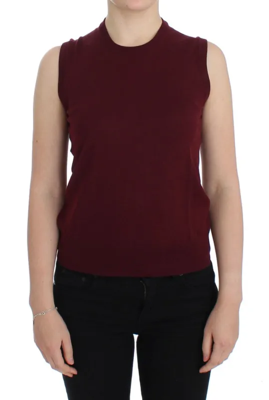 Red Sleeveless Crewneck Vest Pullover sold by Lord & Taylor