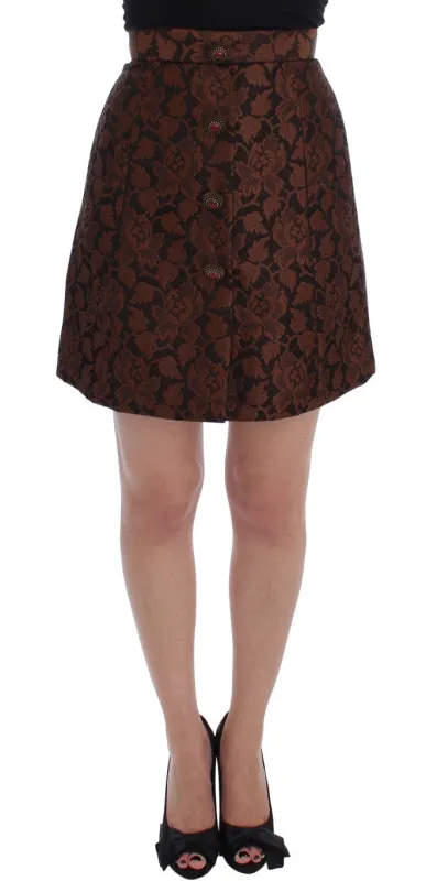 Brown Floral Brocade Mini Bubble Skirt sold by Lord & Taylor