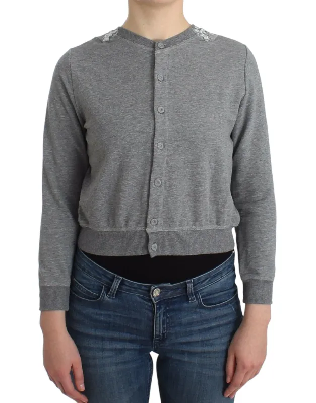 Lingerie Gray Lace Sweater Cardigan Top sold by Lord & Taylor