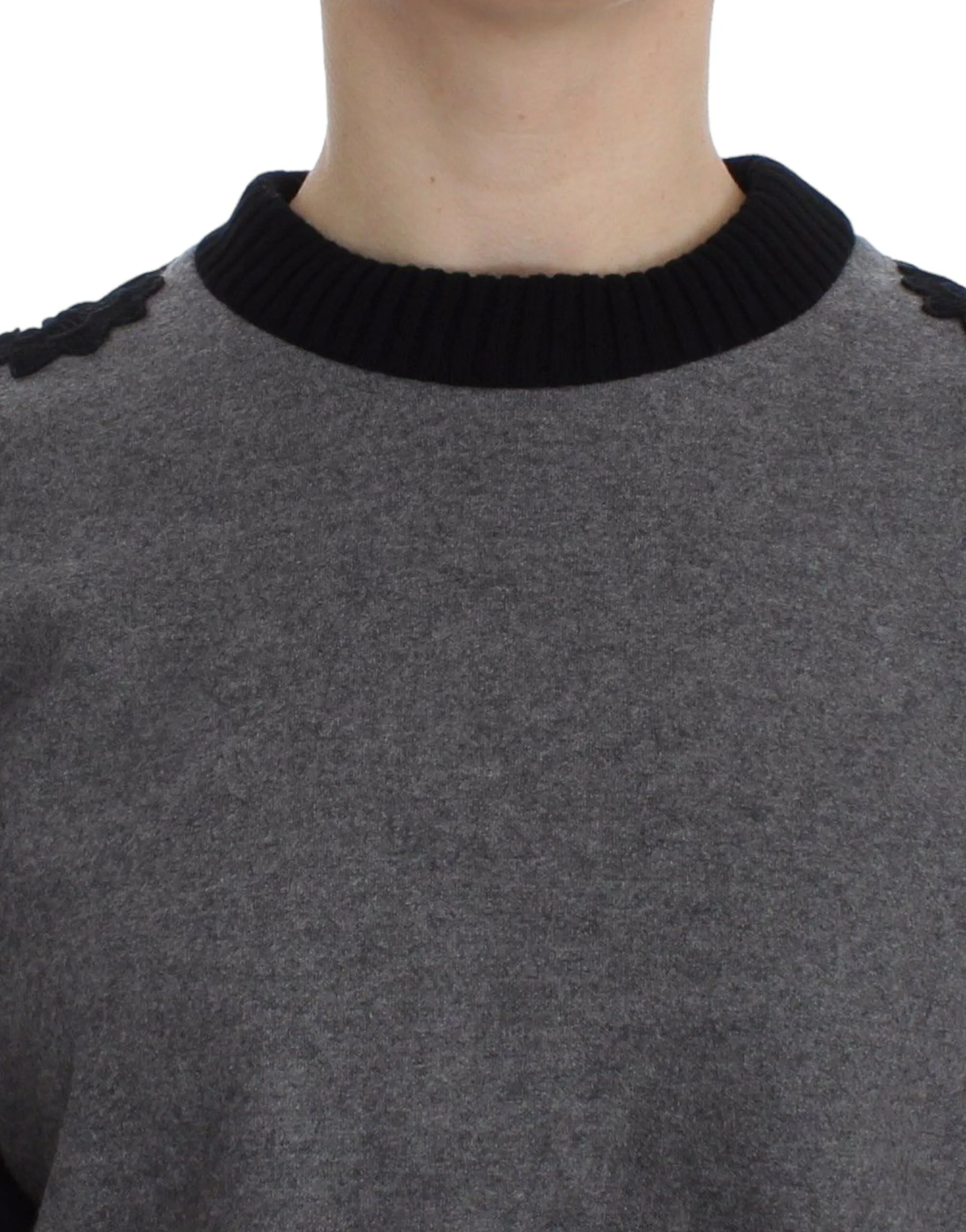Gray Black Lace Wool Cashmere Sweater sold by Lord & Taylor product image thumbnail 4