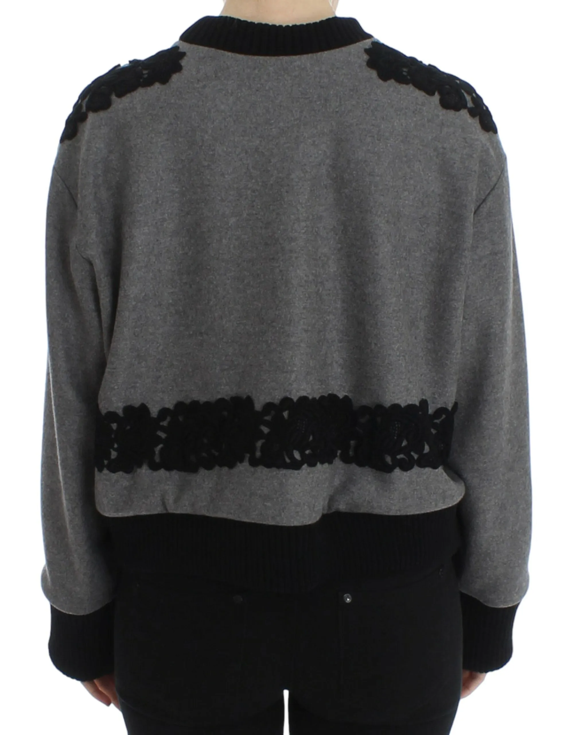 Gray Black Lace Wool Cashmere Sweater sold by Lord & Taylor product image thumbnail 2