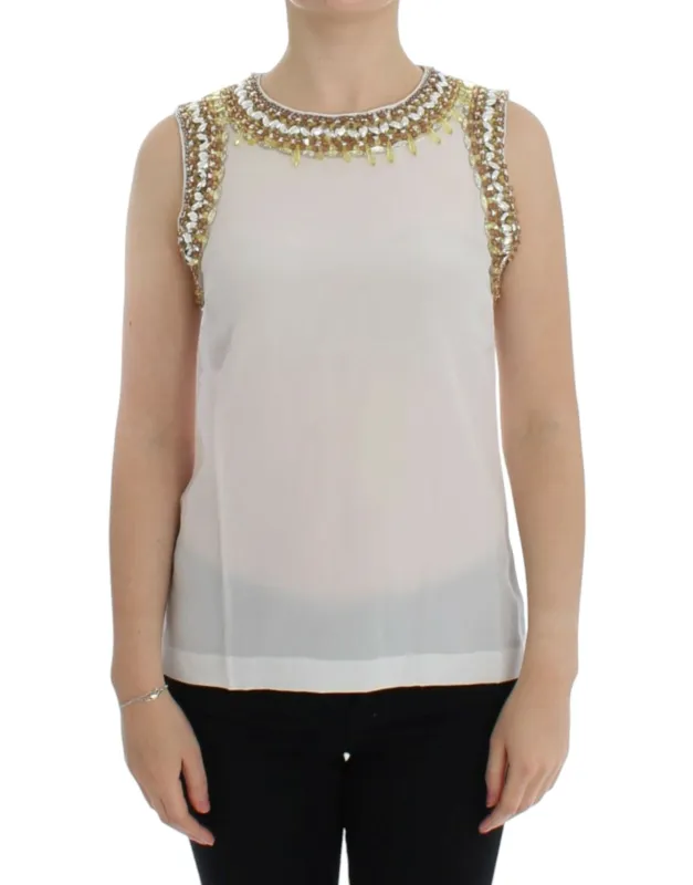 White crystal embellished tank top sold by Lord & Taylor