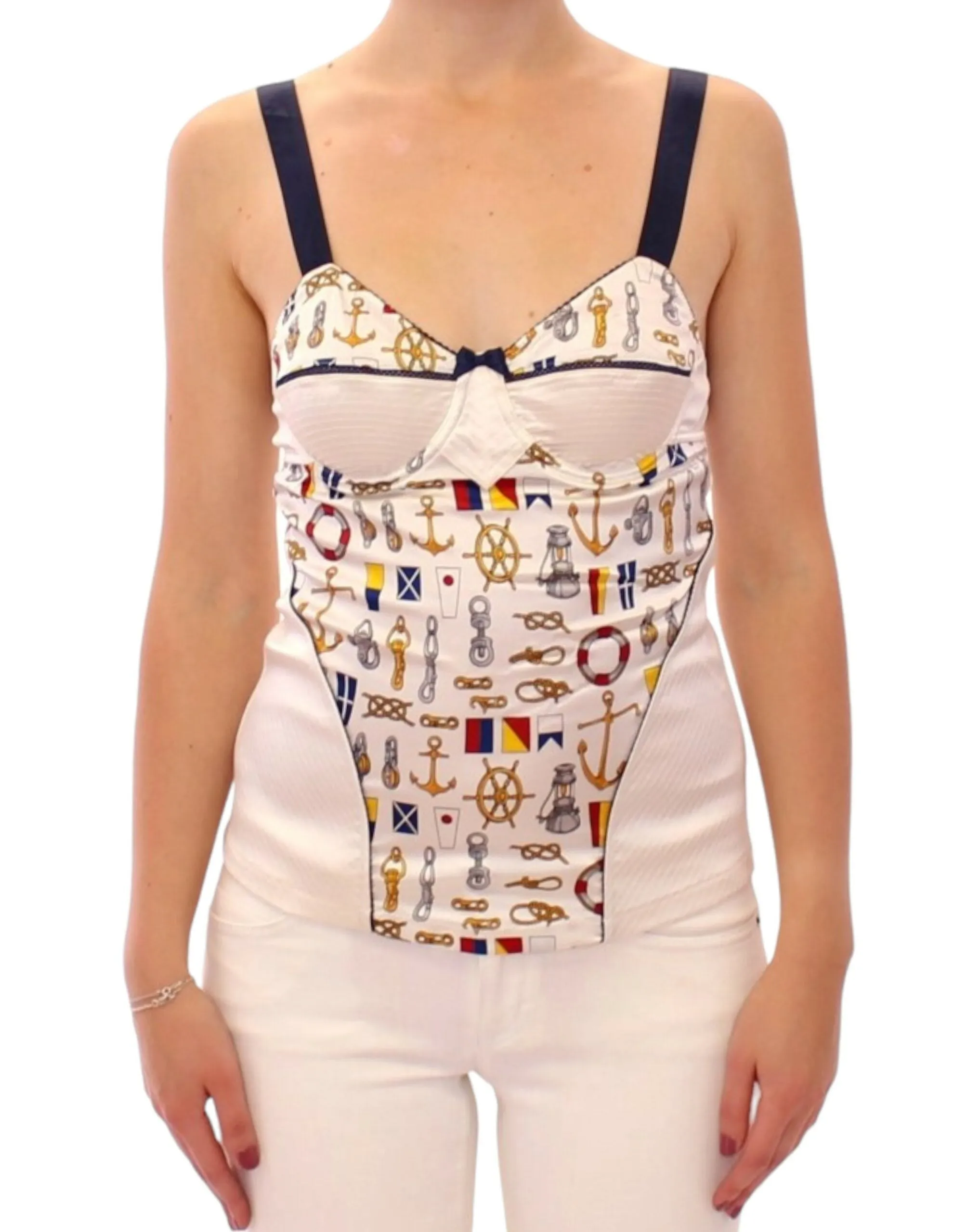 White sailor motive tank top sold by Lord & Taylor