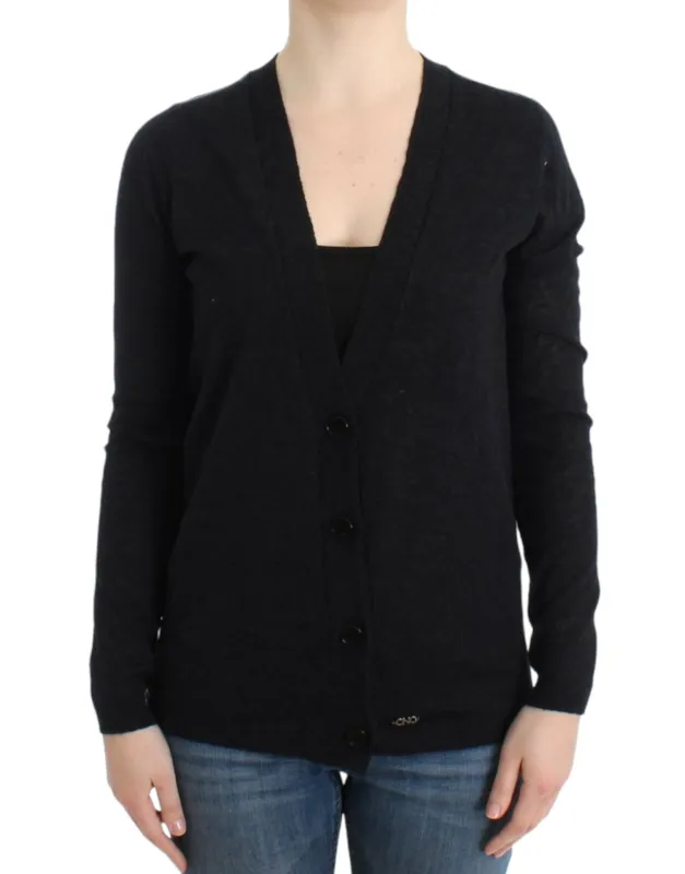 Gray wool alpaca cardigan sold by Lord & Taylor