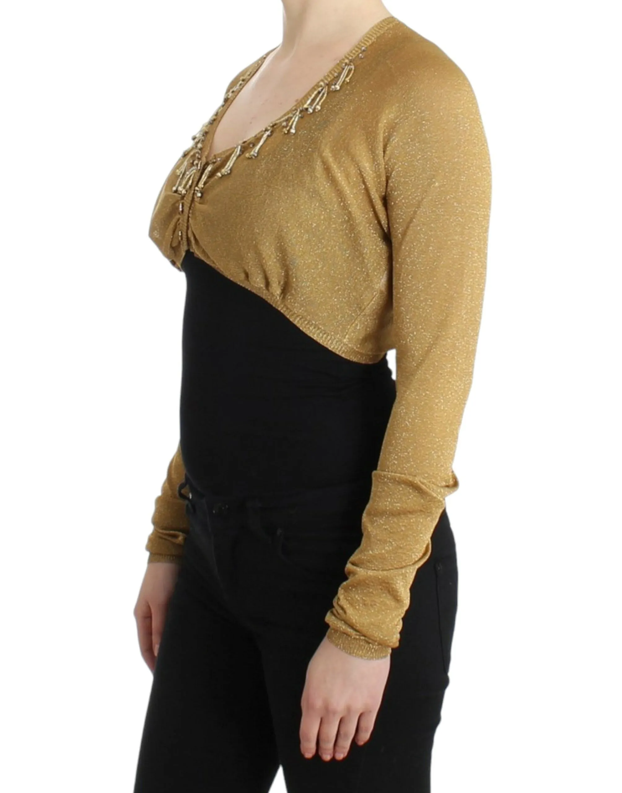 Gold embellished gold shrug sold by Lord & Taylor product image thumbnail 2