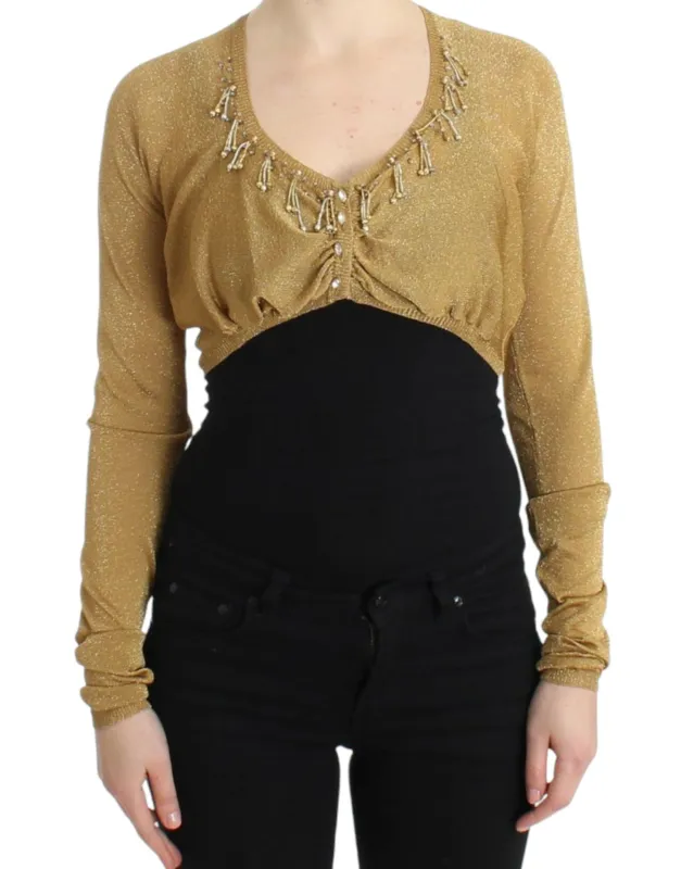Gold embellished gold shrug sold by Lord & Taylor