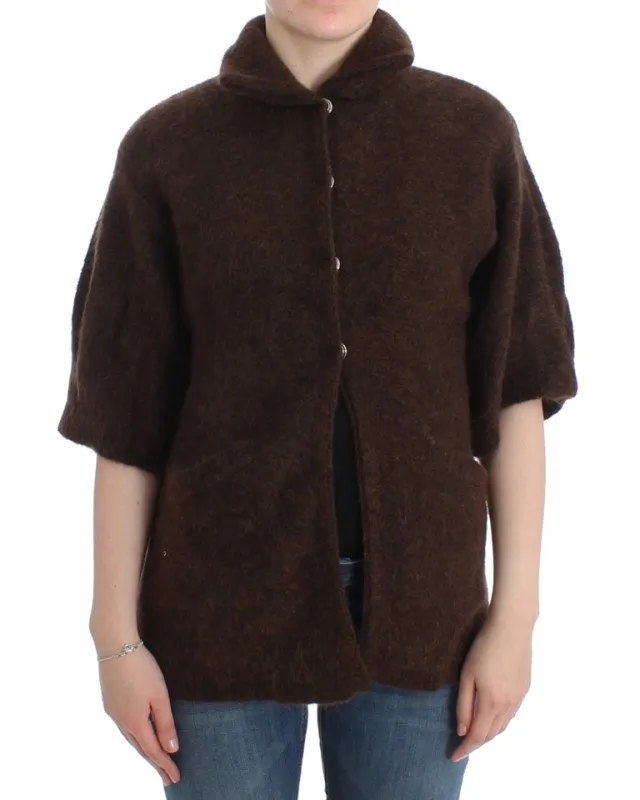 Brown mohair knitted cardigan sold by Lord & Taylor