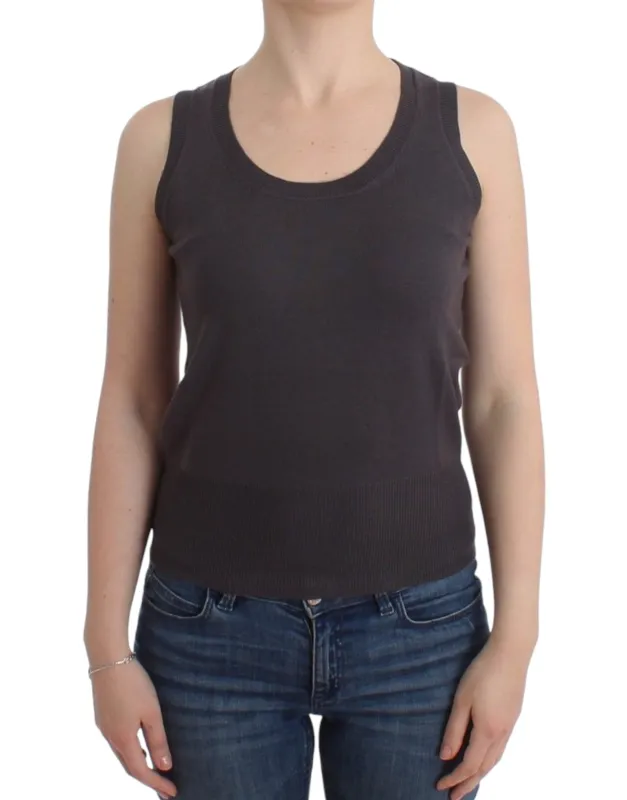 Brown knit tank top sold by Lord & Taylor