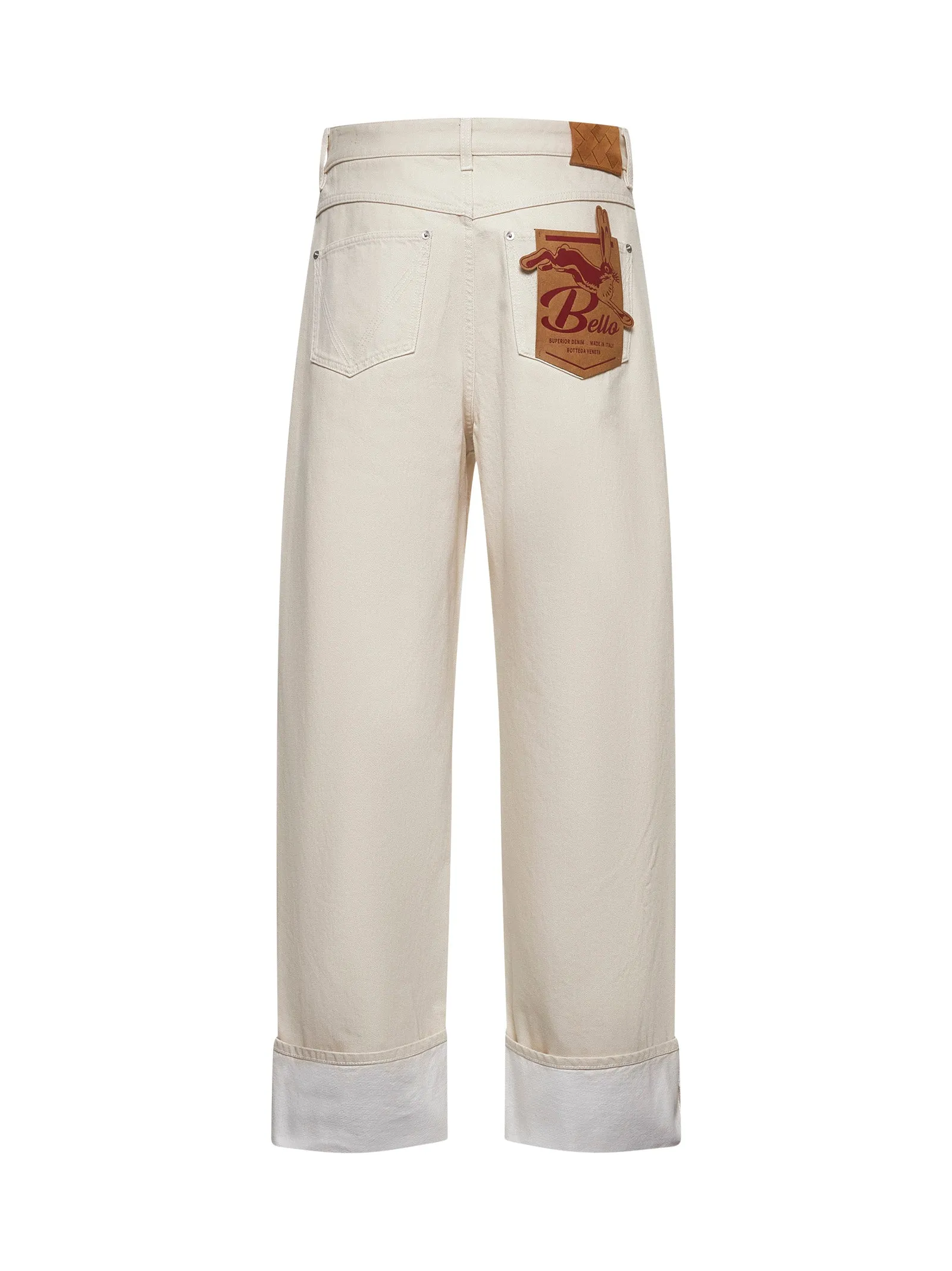 Beige Denim Turn-Up Jeans sold by Lord & Taylor product image thumbnail 2