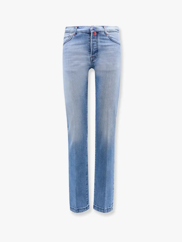 Stretch Cotton Jeans with Logo Patch sold by Lord & Taylor