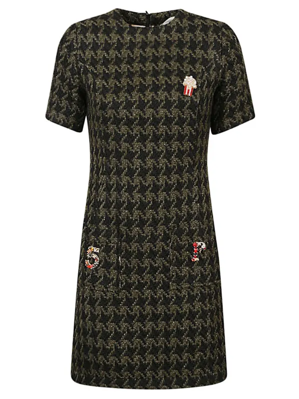 HOUNDSTOOTH WOOL BLEND SHORT DRESS sold by Lord & Taylor