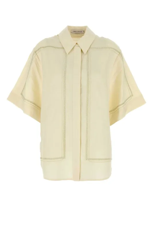 CREAM LINEN BLEND FORTUNA SHIRT sold by Lord & Taylor
