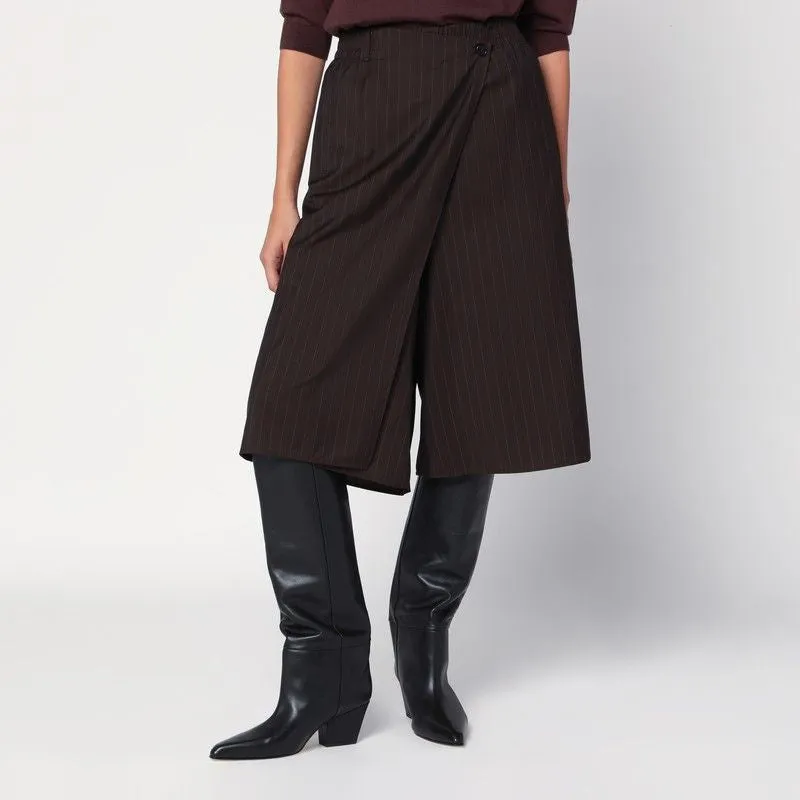 PINSTRIPE BERMUDA SHORTS WITH CROSSOVER CLOSURE sold by Lord & Taylor