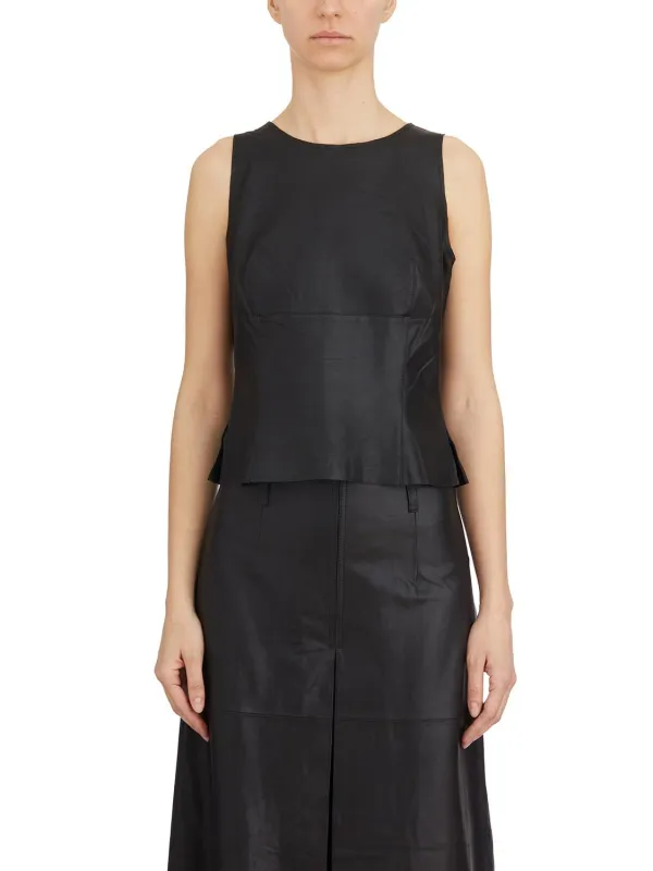 LEATHER TANK TOP made by Lord & Taylor