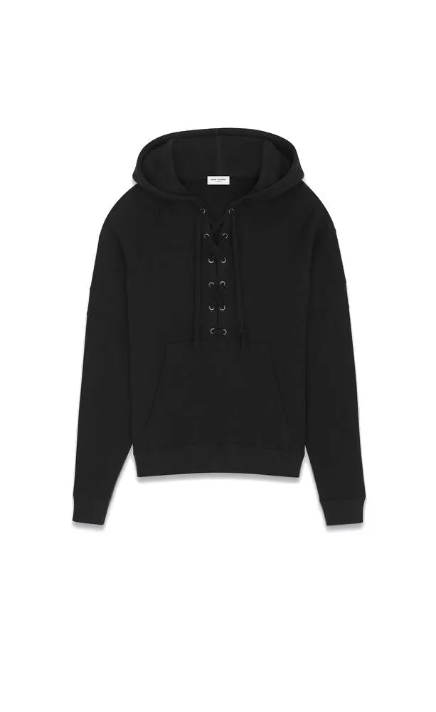 RAGLAN LACED HOODIE sold by Lord & Taylor