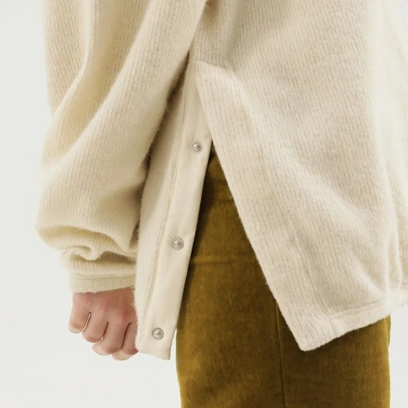 WHITE RIBBED SWEATER WITH SLITS sold by Lord & Taylor product image thumbnail 2