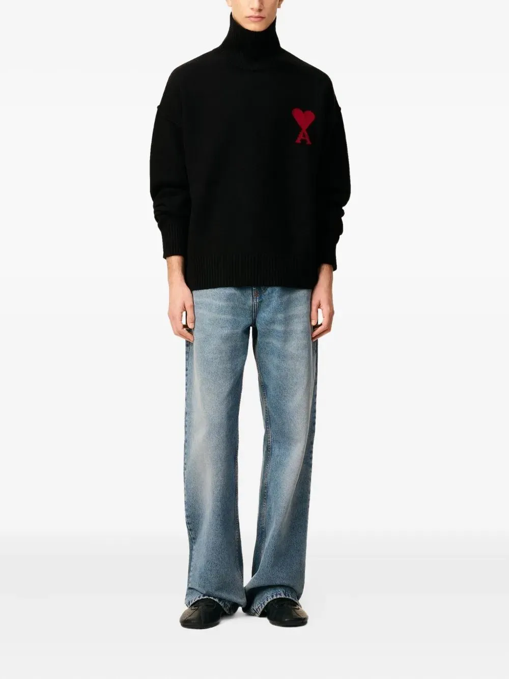 FUNNEL-NECK SWEATER WITH HEART INTARSIA DESIGN sold by Lord & Taylor product image thumbnail 2