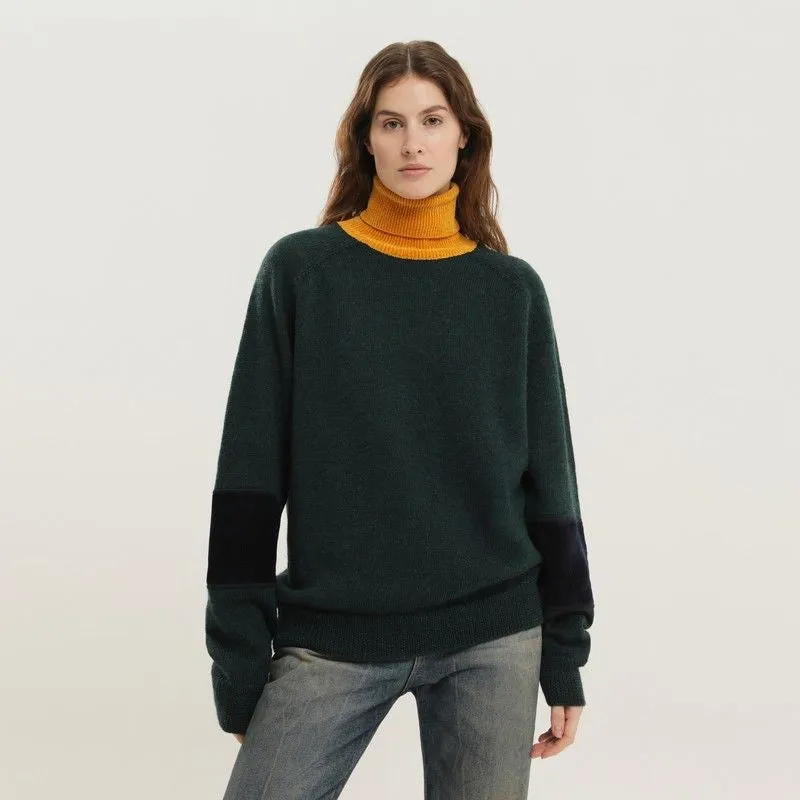 GREEN AND YELLOW TURTLENECK SWEATER sold by Lord & Taylor