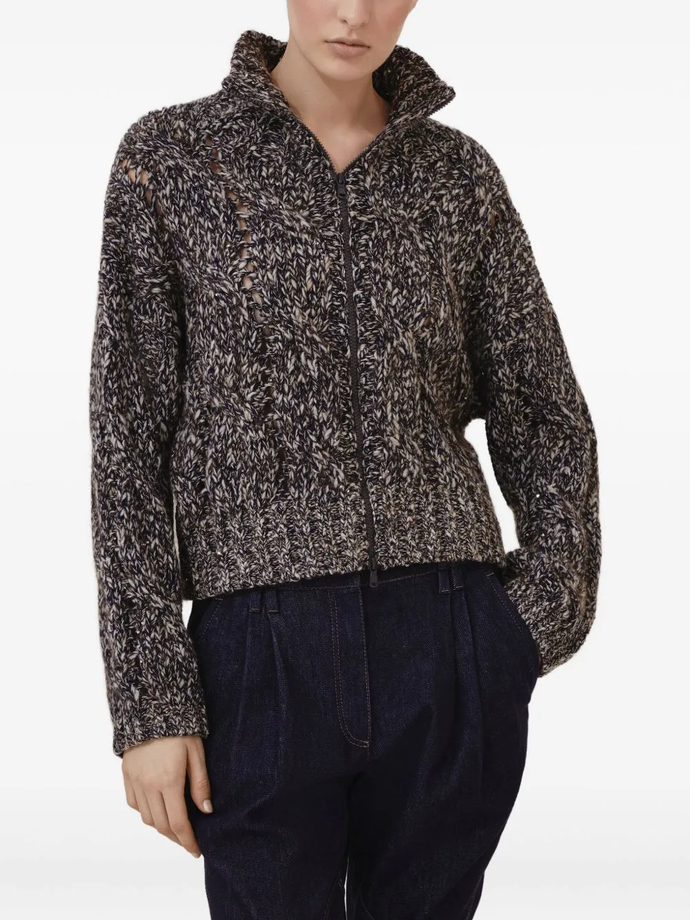 WOOL ZIPPED CARDIGAN sold by Lord & Taylor product image thumbnail 3