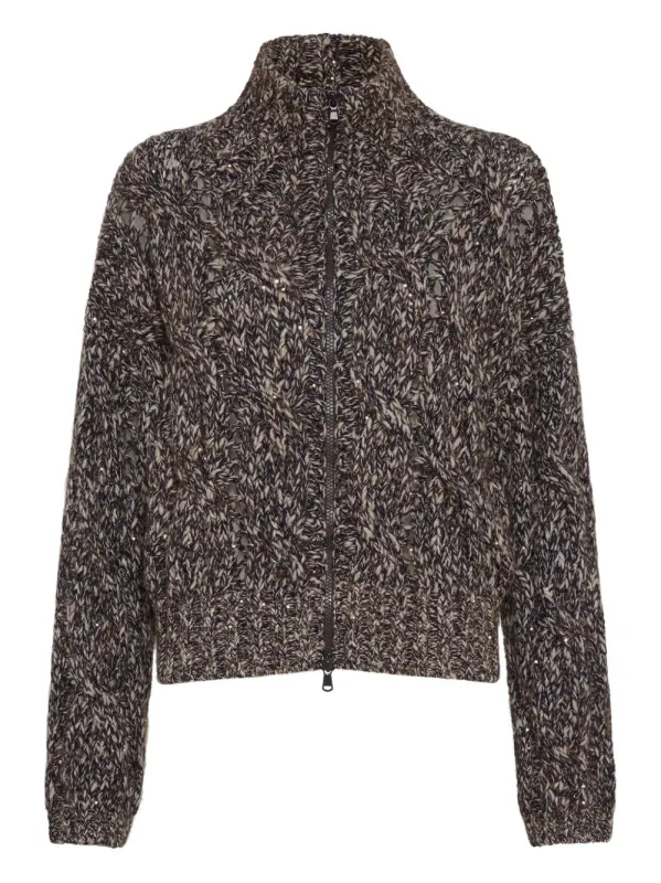 WOOL ZIPPED CARDIGAN sold by Lord & Taylor