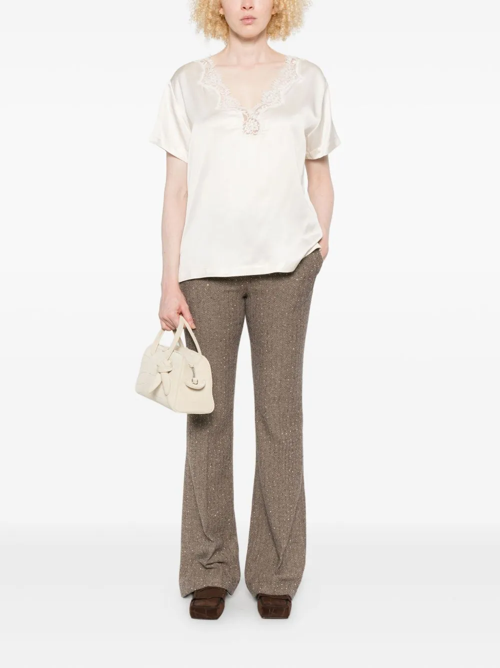 BEIGE SILK T-SHIRT sold by Lord & Taylor product image thumbnail 2