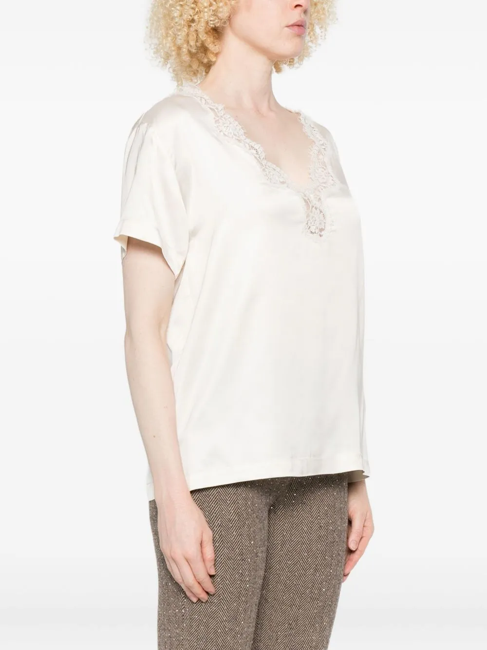 BEIGE SILK T-SHIRT sold by Lord & Taylor product image thumbnail 3