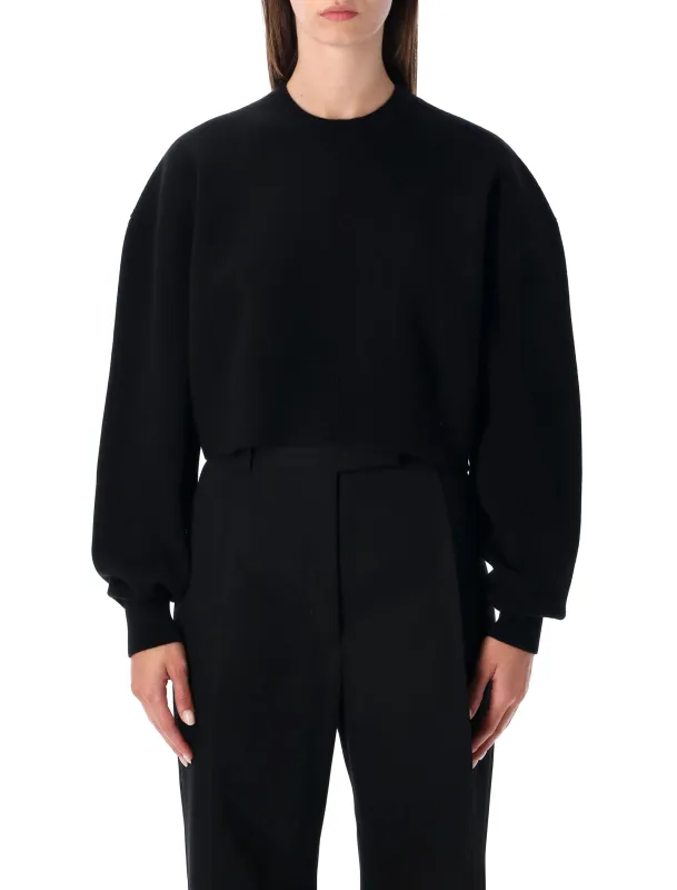 BLACK WOOL AND CASHMERE CROPPED SWEATER sold by Lord & Taylor
