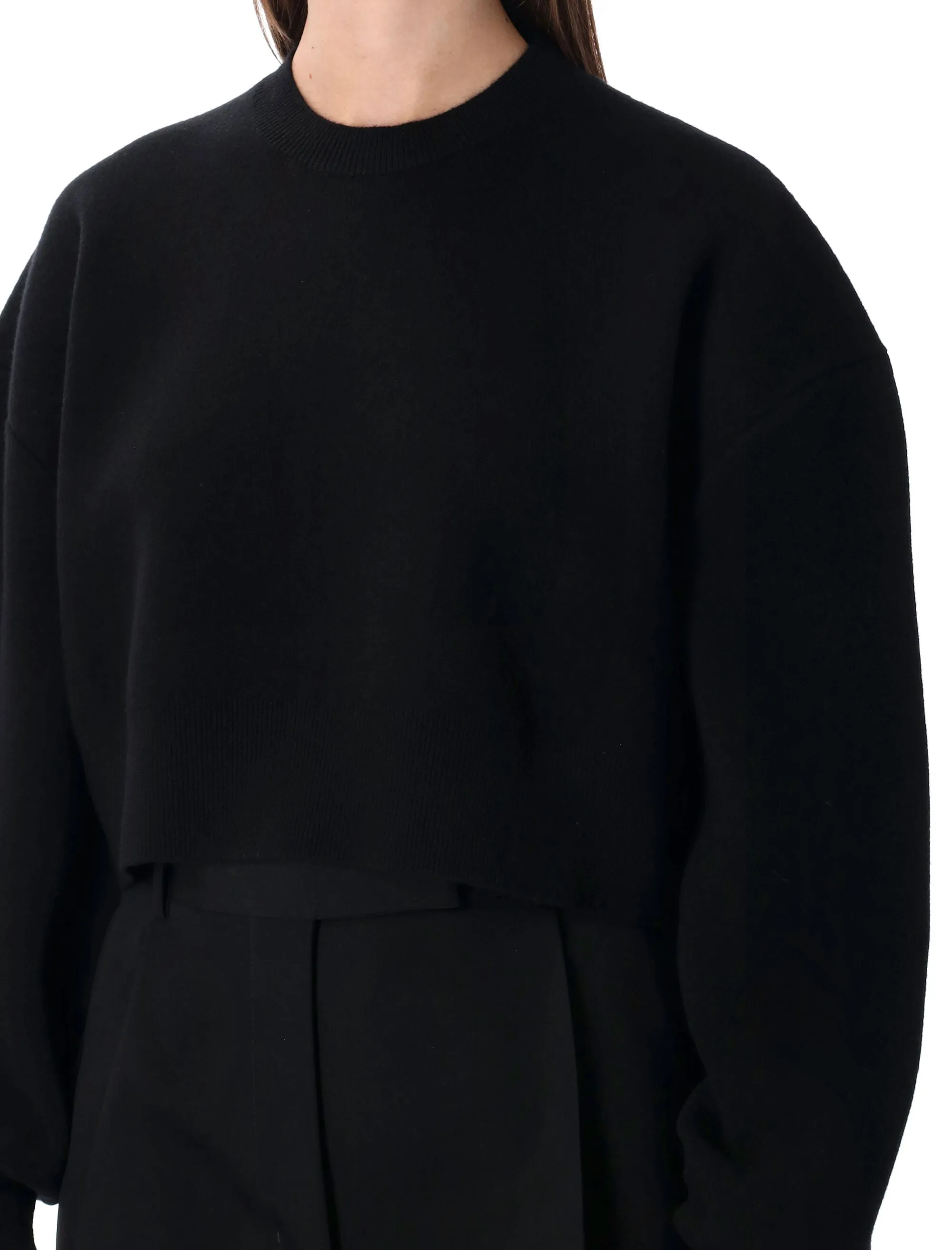 BLACK WOOL AND CASHMERE CROPPED SWEATER sold by Lord & Taylor product image thumbnail 3