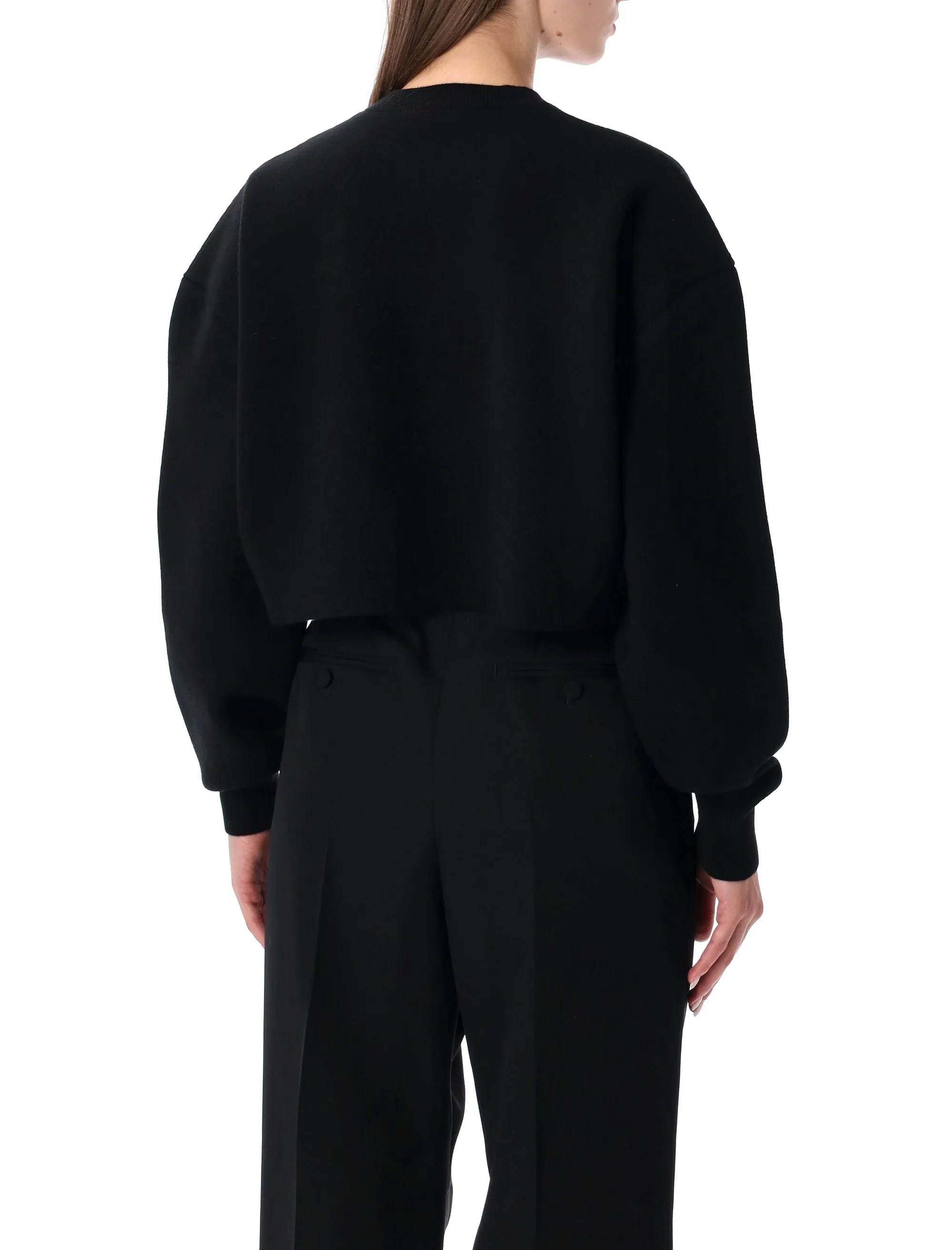 BLACK WOOL AND CASHMERE CROPPED SWEATER sold by Lord & Taylor product image thumbnail 2