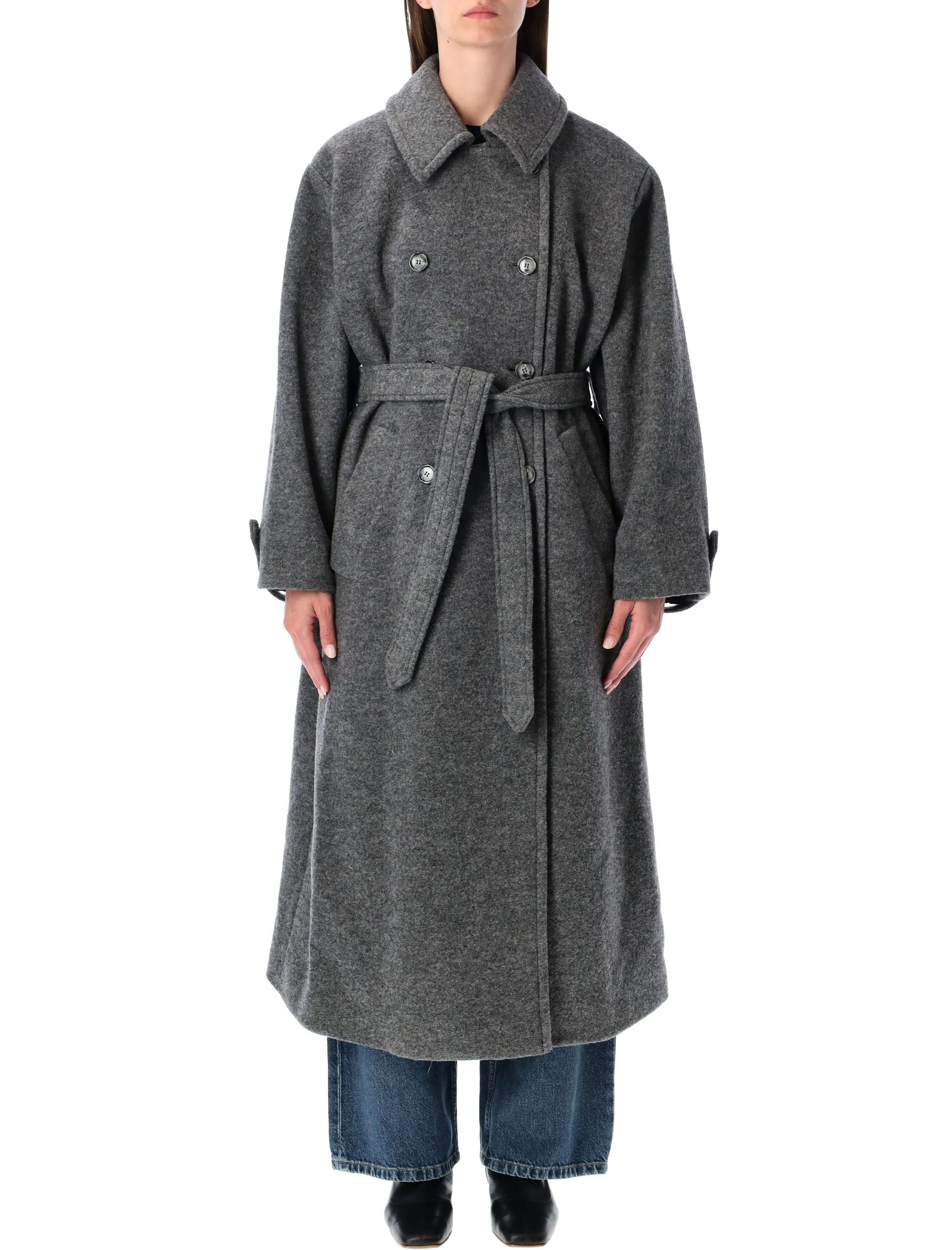 HEATHER GREY OVERSIZED WOOL LEA COAT A.P.C. sold by Lord & Taylor