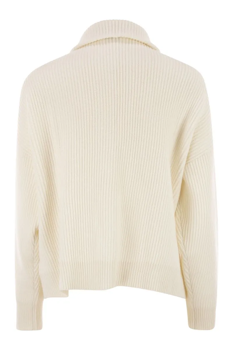 CARDIGAN IN VIRGIN WOOL, CASHMERE AND ENGLISH SILK WITH METAL BUTTONS sold by Lord & Taylor product image thumbnail 2