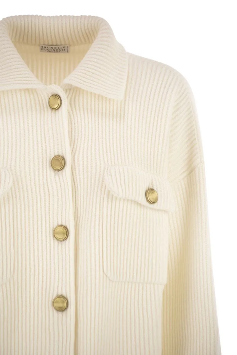 CARDIGAN IN VIRGIN WOOL, CASHMERE AND ENGLISH SILK WITH METAL BUTTONS sold by Lord & Taylor product image thumbnail 4