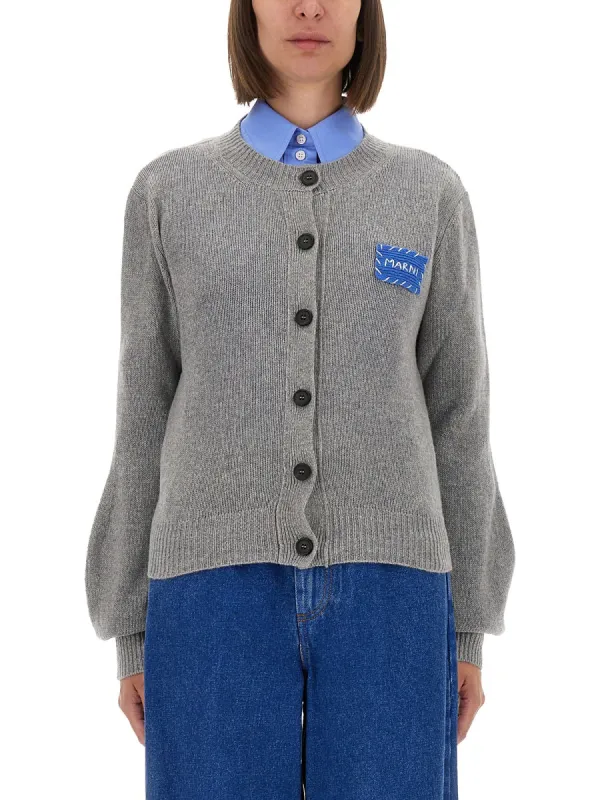 CASHMERE CARDIGAN WITH LOGO sold by Lord & Taylor
