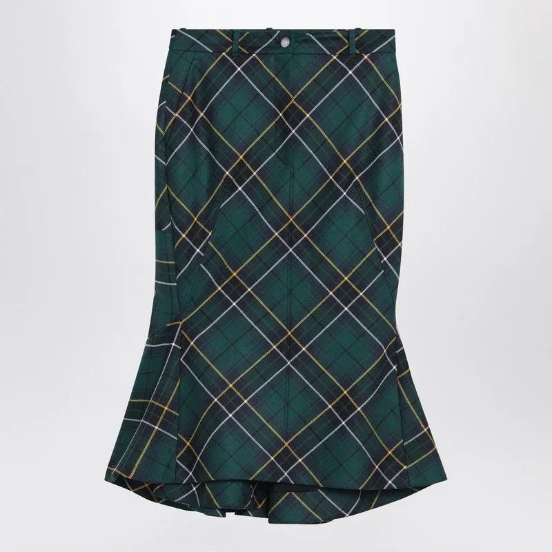FLARED SKIRT IN WOOL TARTAN made by Alexander McQueen
