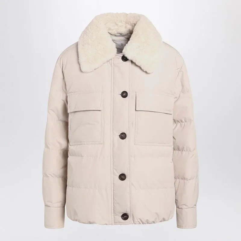 LIGHT GRAY JACKET WITH FUR COLLAR sold by Lord & Taylor