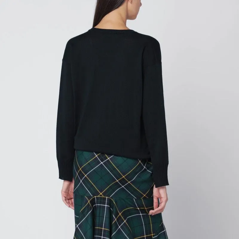 NAVY BLUE WOOL V-NECK SWEATER sold by Lord & Taylor product image thumbnail 2