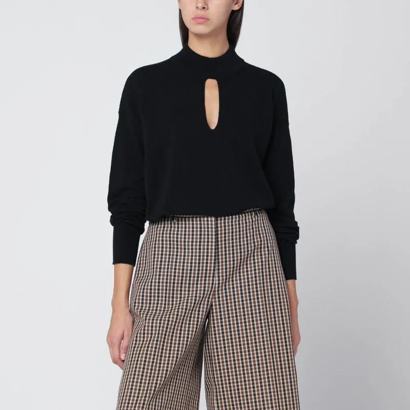 BLACK WOOL SWEATER WITH CUT-OUT sold by Lord & Taylor