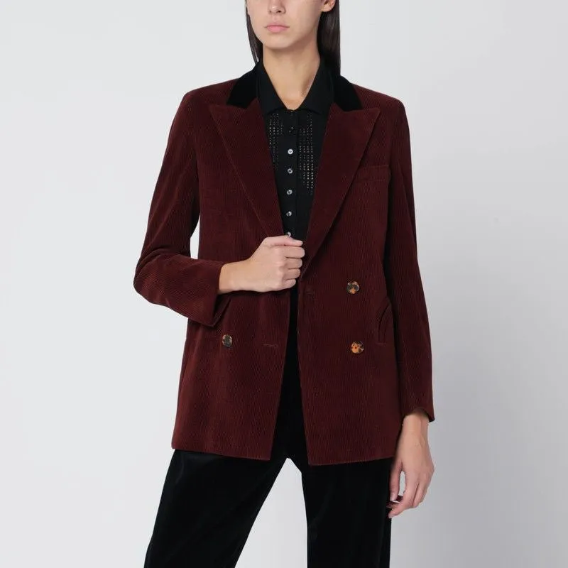 BLAZER CLASSIC TOUCH IN BORDEAUX VELVET sold by Lord & Taylor