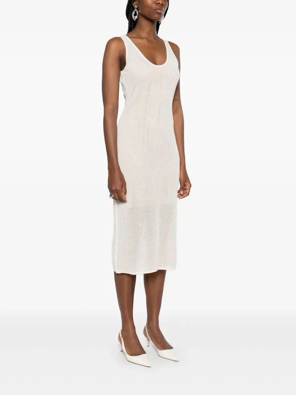 CREAM MESH DRESS sold by Lord & Taylor product image thumbnail 4