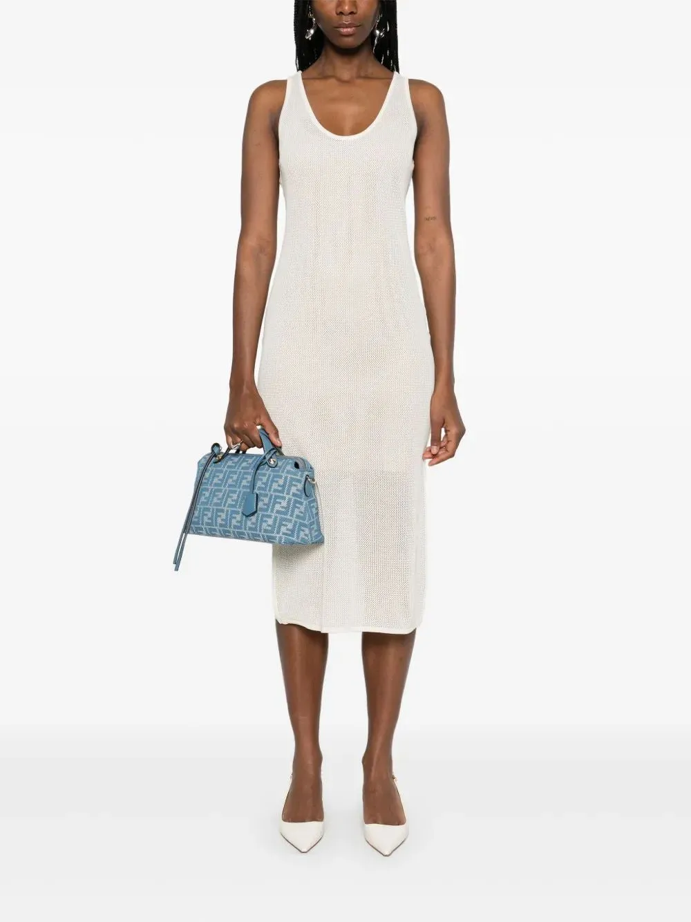 CREAM MESH DRESS sold by Lord & Taylor product image thumbnail 2