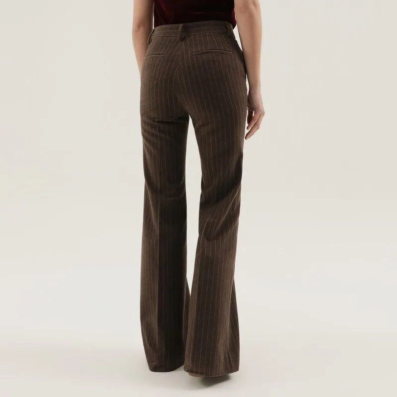 BROWN STRIPED FLARED PANTS sold by Lord & Taylor product image thumbnail 2