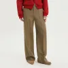 OLIVE GREEN STRAIGHT LEG WOOL PANTS sold by Lord & Taylor