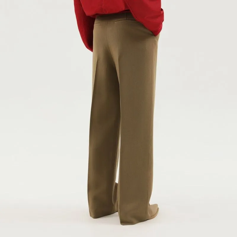 OLIVE GREEN STRAIGHT LEG WOOL PANTS sold by Lord & Taylor product image thumbnail 2