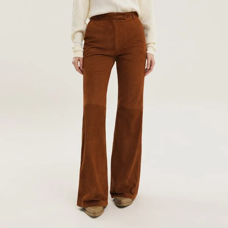 CORDUROY FLARED LEATHER PANTS sold by Lord & Taylor