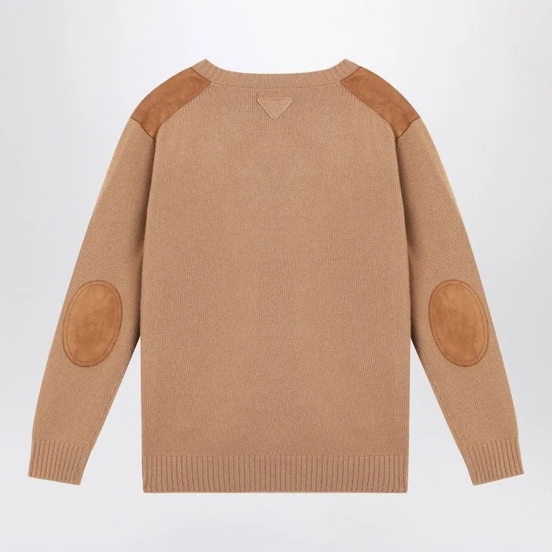 CAMEL-COLORED WOOL AND SUEDE SWEATER sold by Lord & Taylor product image thumbnail 2
