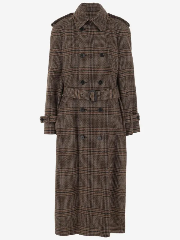 Long Wool Check Pattern Coat sold by Lord & Taylor