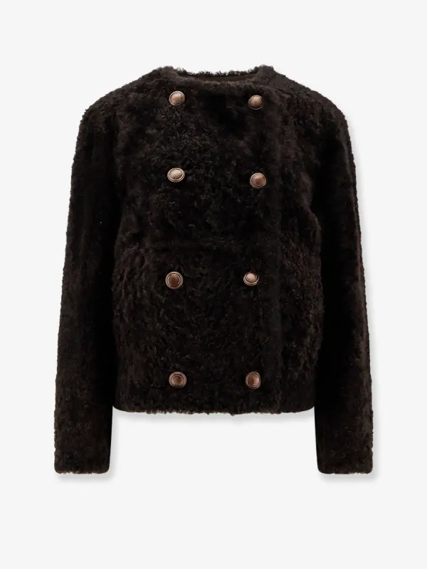 Reversible Fuzzy Shearling Caban Crop made by Lord & Taylor