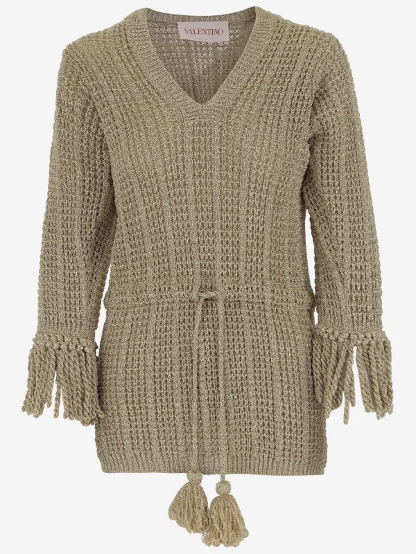Knitted Mini Dress in Gold sold by Lord & Taylor