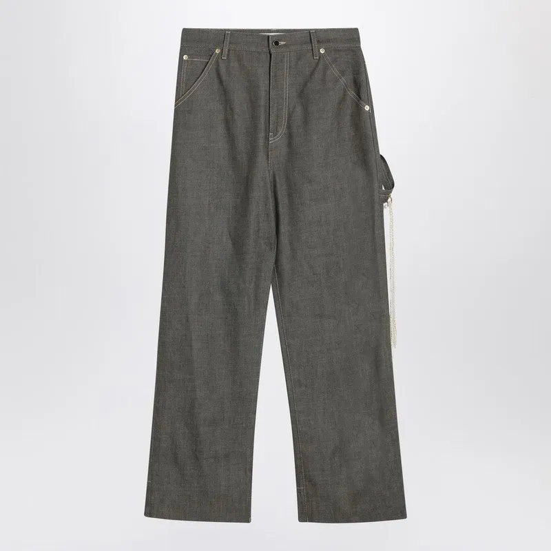 DARKPARK Grey cotton Lisa trousers sold by Lord & Taylor