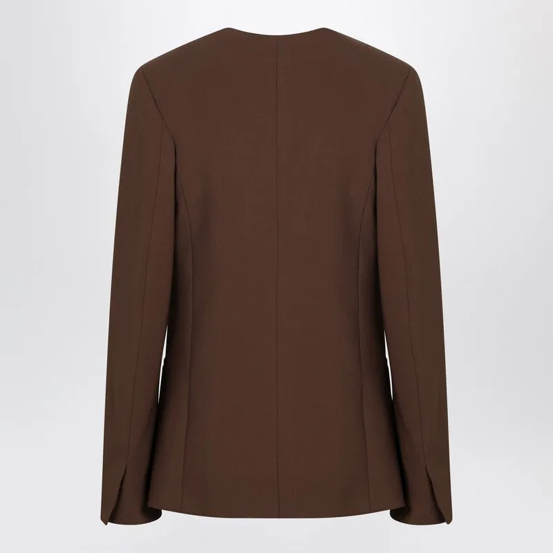 Loulou Studio Brown double-breasted wool jacket sold by Lord & Taylor product image thumbnail 2